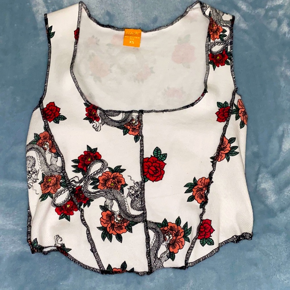 White Styled Crop Top